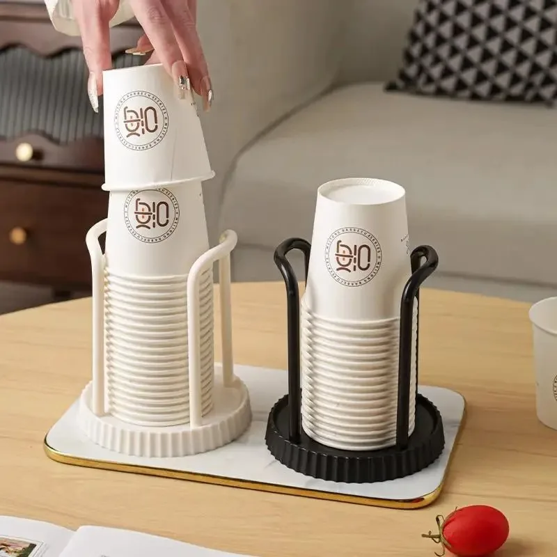 

Desktop Cup Organizer Holder - Multifunctional Storage Rack for Coffee Cups and Disposable Paper Cups Home Kitchen