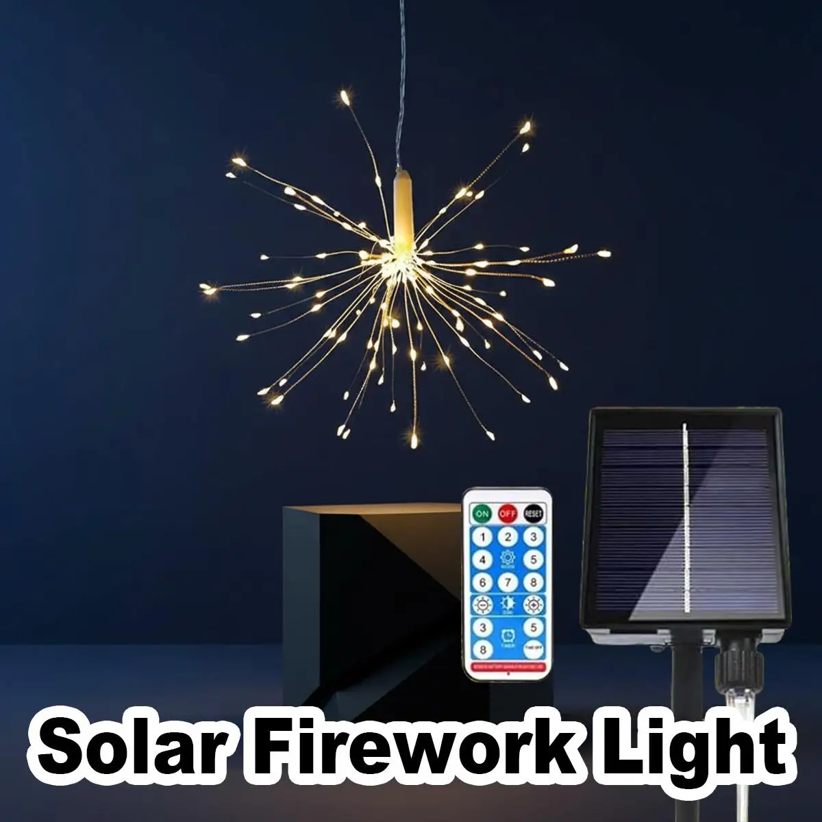 

Solar Firework Light Copper Wire Warm White Hanging Fairy Lamp Outdoor Backyard Party Decorative Christmas Art Deco Room Gift