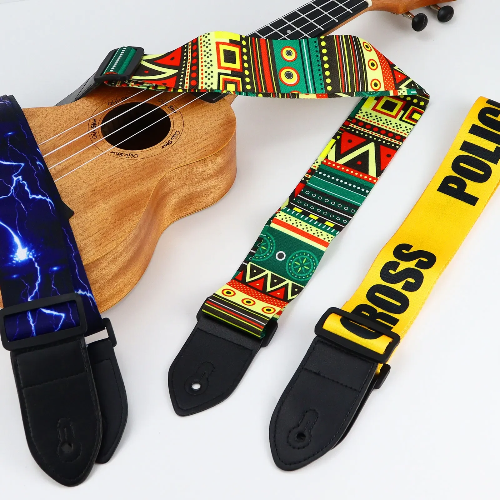 Bedruckter Polyester-Schultergurt für E-Gitarren, Verstellbare Länge, Weich, Komfortabel, Langlebig für Bass- und Akustikgitarren – Detail 4