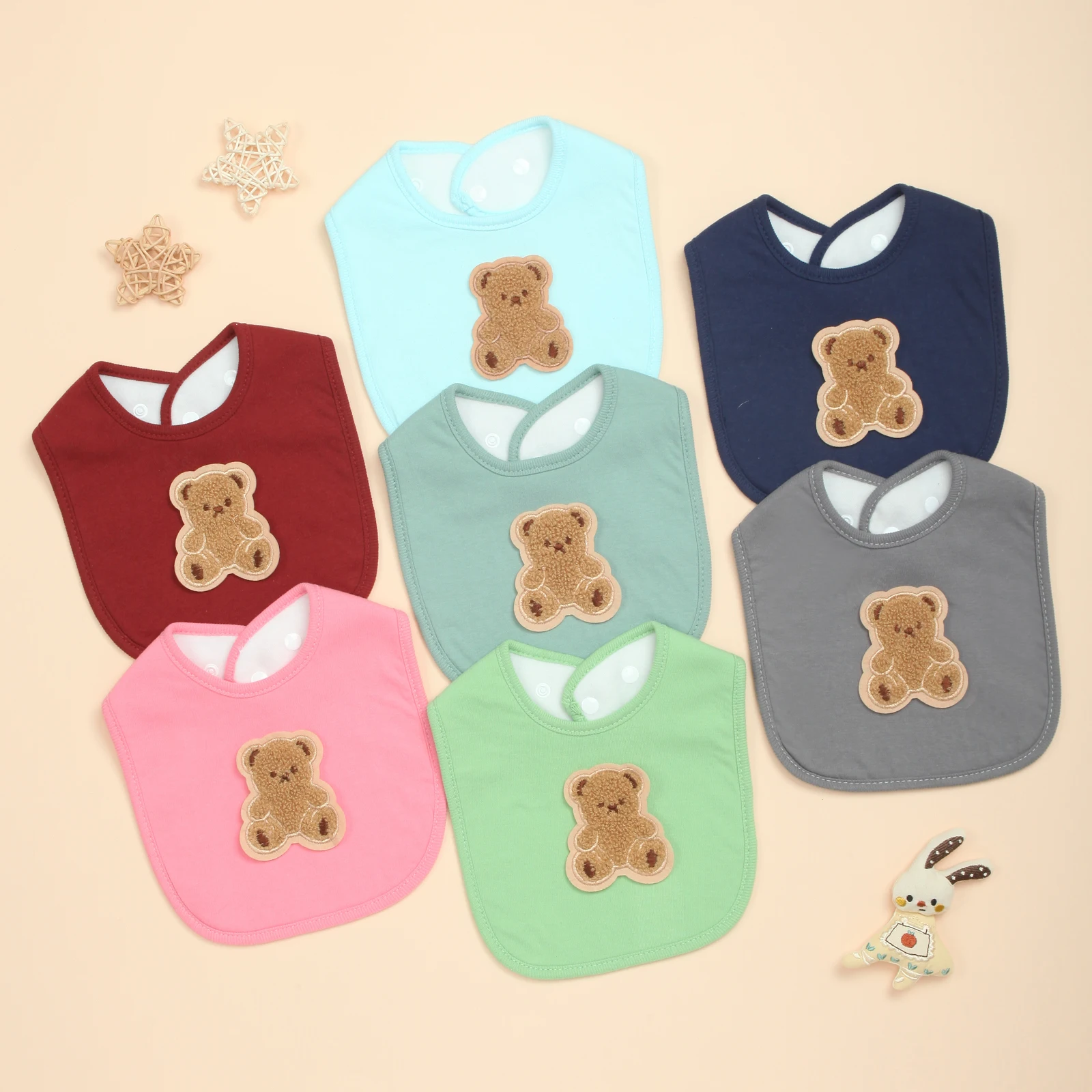 

7-Pack Super Soft Baby Bibs, Absorbent Bib for Newborns Teething, Drooling and Feeding, Multi Color Set