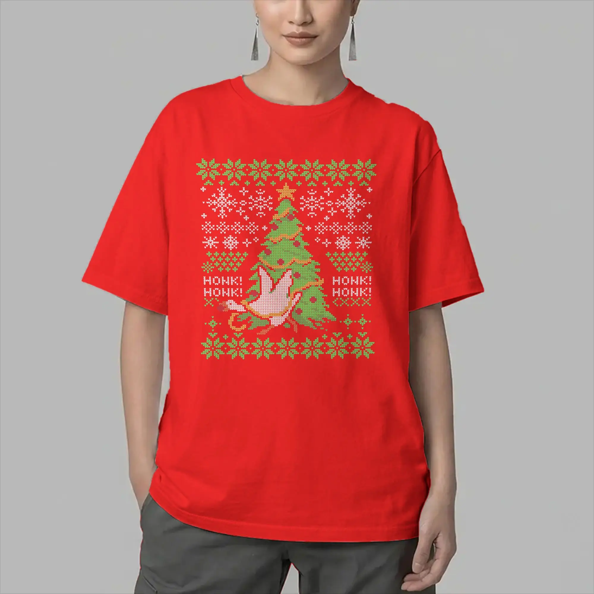 Men's T-Shirt Untitled Christmas Goose Game Funny Pure Cotton Tee Shirt Short Sleeve  T Shirt Round Neck Clothes Plus Size
