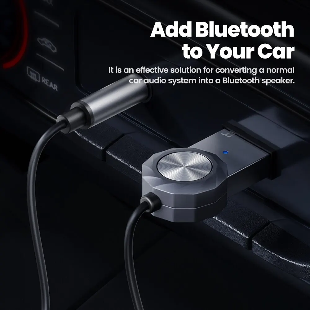 Toocki-adaptador auxiliar Bluetooth 5,1, Dongle USB a conector de 3,5mm, receptor inalámbrico Bluetooth para coche, Kit manos libres para transmisor