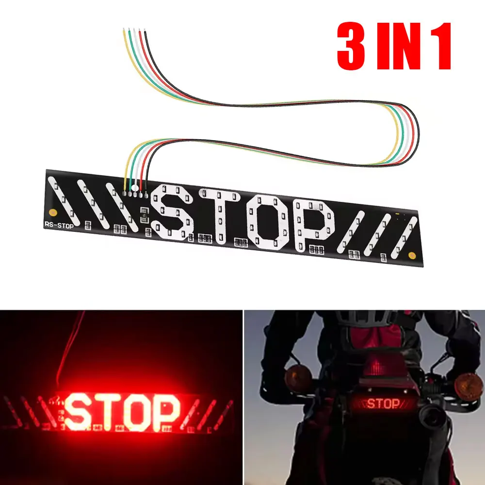 

Motorcycle Brake Lights LED Turn Signals License Plate Lights Anti Rear End Collision Warning Signal Lights STOP Lamp Board