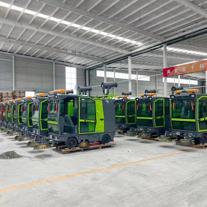 Custom Ride-On road Sweeper Enclosed Cabin Electric Floor Sweeper Machine Heavy Duty Street Sweeping Vehicle for Park