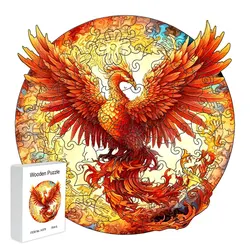 Houten Puzzel Phoenix Delicate Dankbaarheid Geschenkdoos Onregelmatige Vorm Dier Puzzel Geschenk Familie Interactieve Volwassen Stress Relief Speelgoed