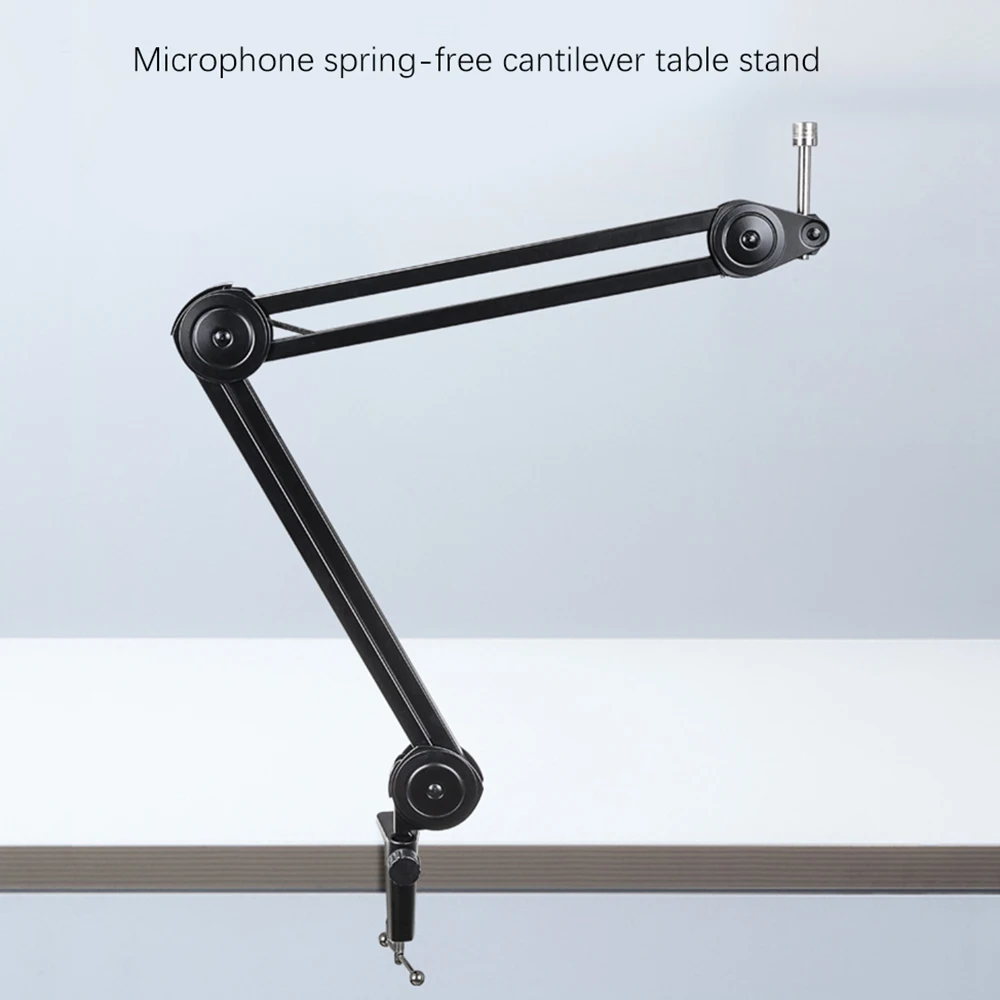 M07K-Microphone Mount Adjustable Rotatable Cantilever Scissors Long Bracket Spring-Free Cantilever Desktop Stand