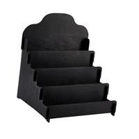 Card Display Stand Portable Wood Shelf Poster Organizer for Book Black