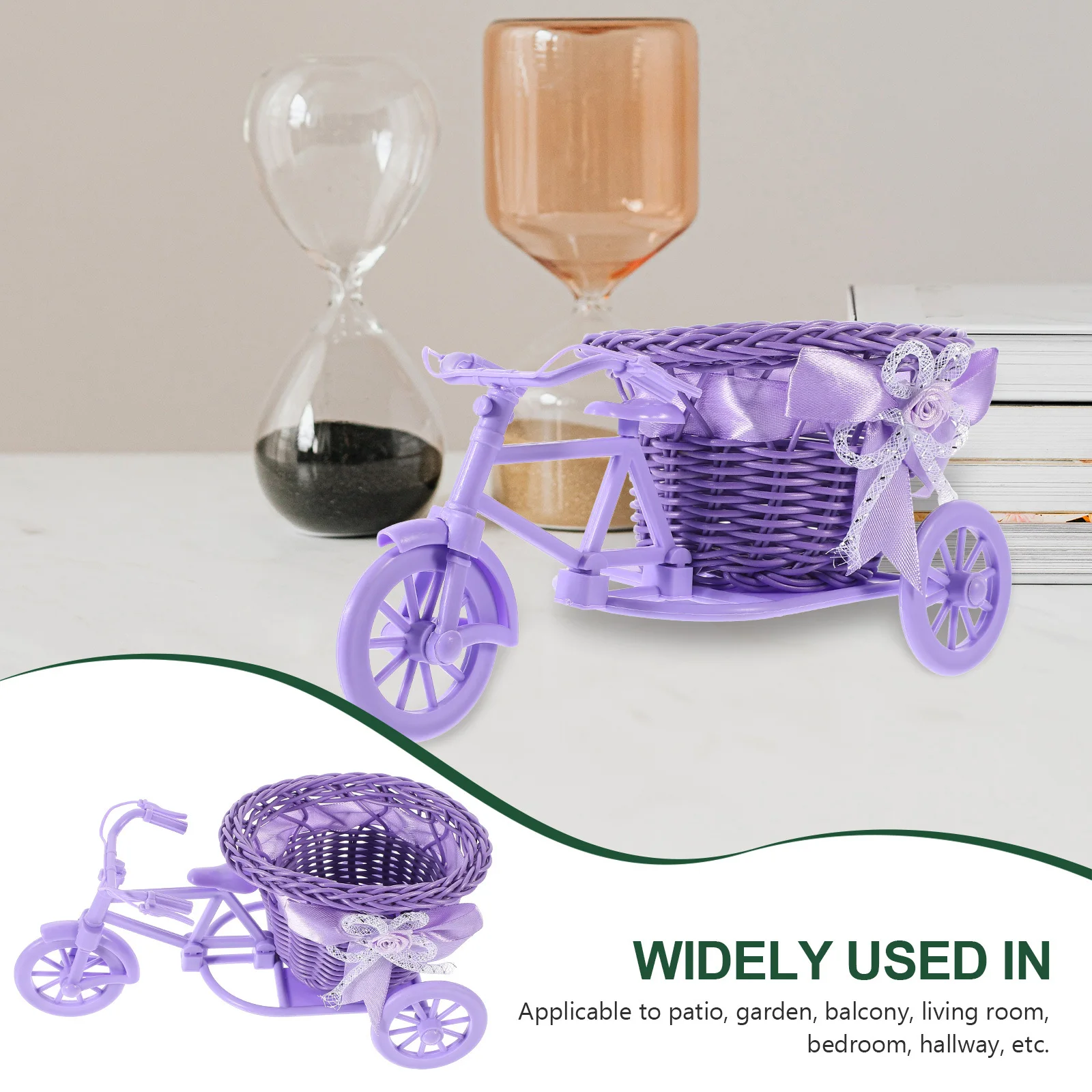 

Creative Rattan Flower Basket Bike Shaped Garden Vase Waterproof Storage Basket For Indoor Outdoor Decoration (Random Color)
