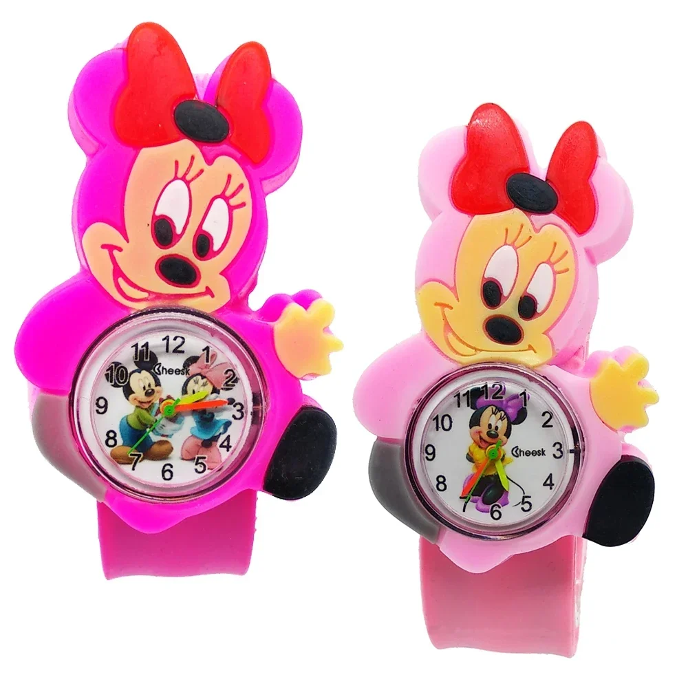 Disney Cartoon Mickey Children Watch Toy for Boy Boys Watches for Kids Clock Minnie Rubber Strap Girls Watch Kid Christmas Gift