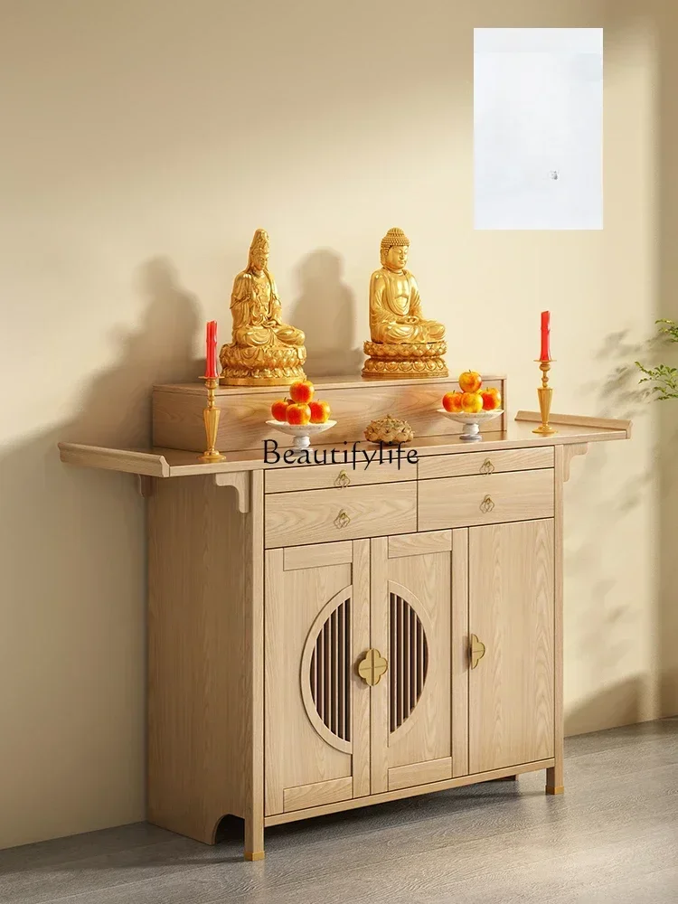 

z.Z.ld14Solid Wood Buddha Niche Altar Household Incense Desk Altar Buddha Table