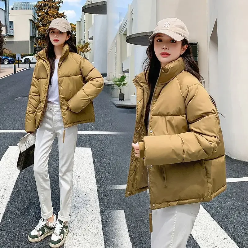 Autumn Winter Cropped Jacket Women Clothing Trend Puffer Jacket Warm Cotton Coats Zipper Long Sleeve Streetwear Design Chic Tops