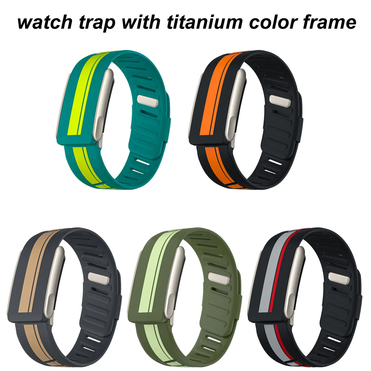 Watch Band For Whoop 5.0 Dual Colors Silicone Strap Bracelet For Whoop 5.0 MG Sports Rubber Wristband with Metal Frame