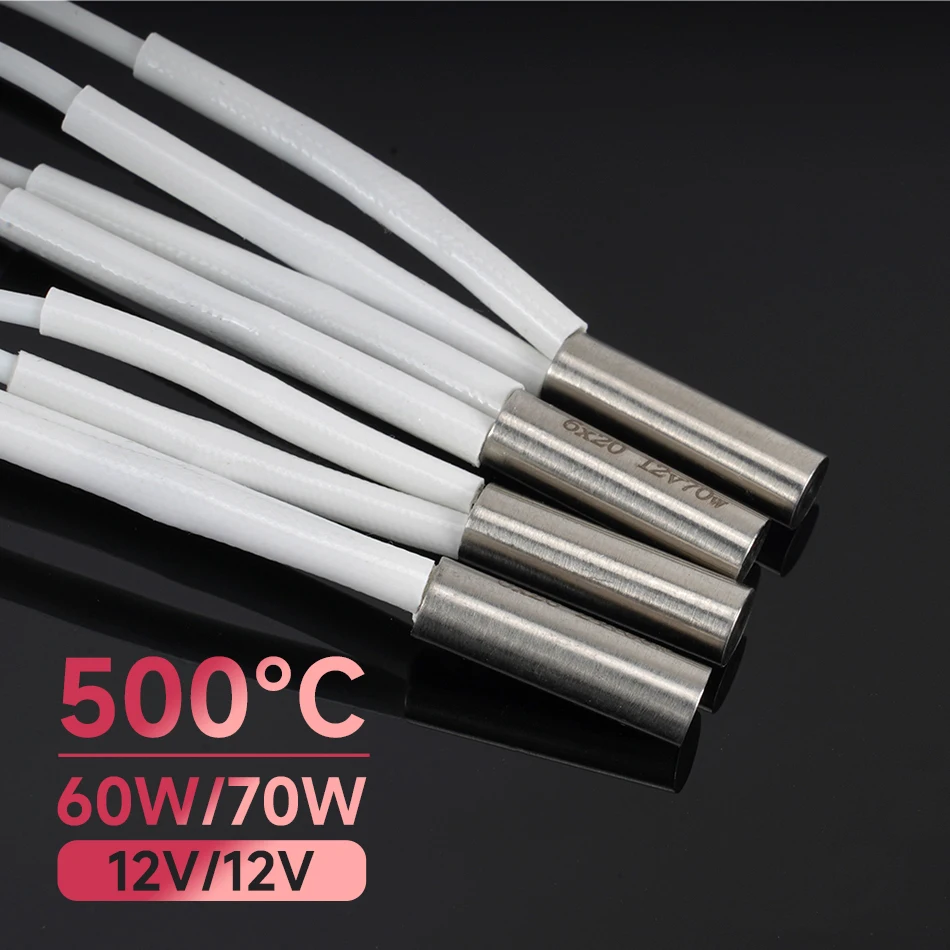 

12V/24V 60W 70W Heater Cartridge 3D Printer Parts Hotend Heating Tube 6.*20mm High Temperature For E3D V6 Volcano Heaterblock