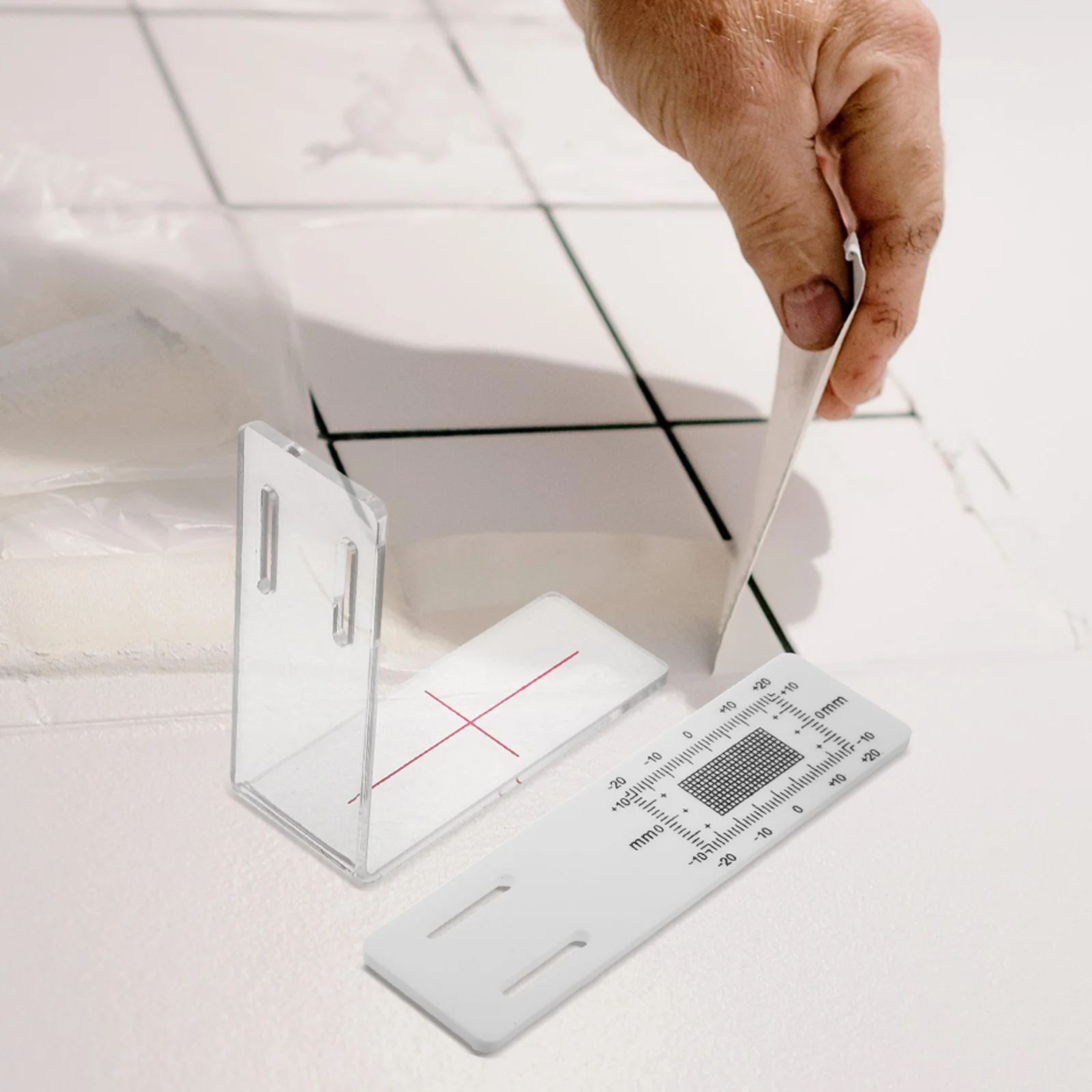 

1 Set Clear Plastic Corner Gauge High Precision Wall Crack Measurement Tool For Home Renovation Construction Multifunctional