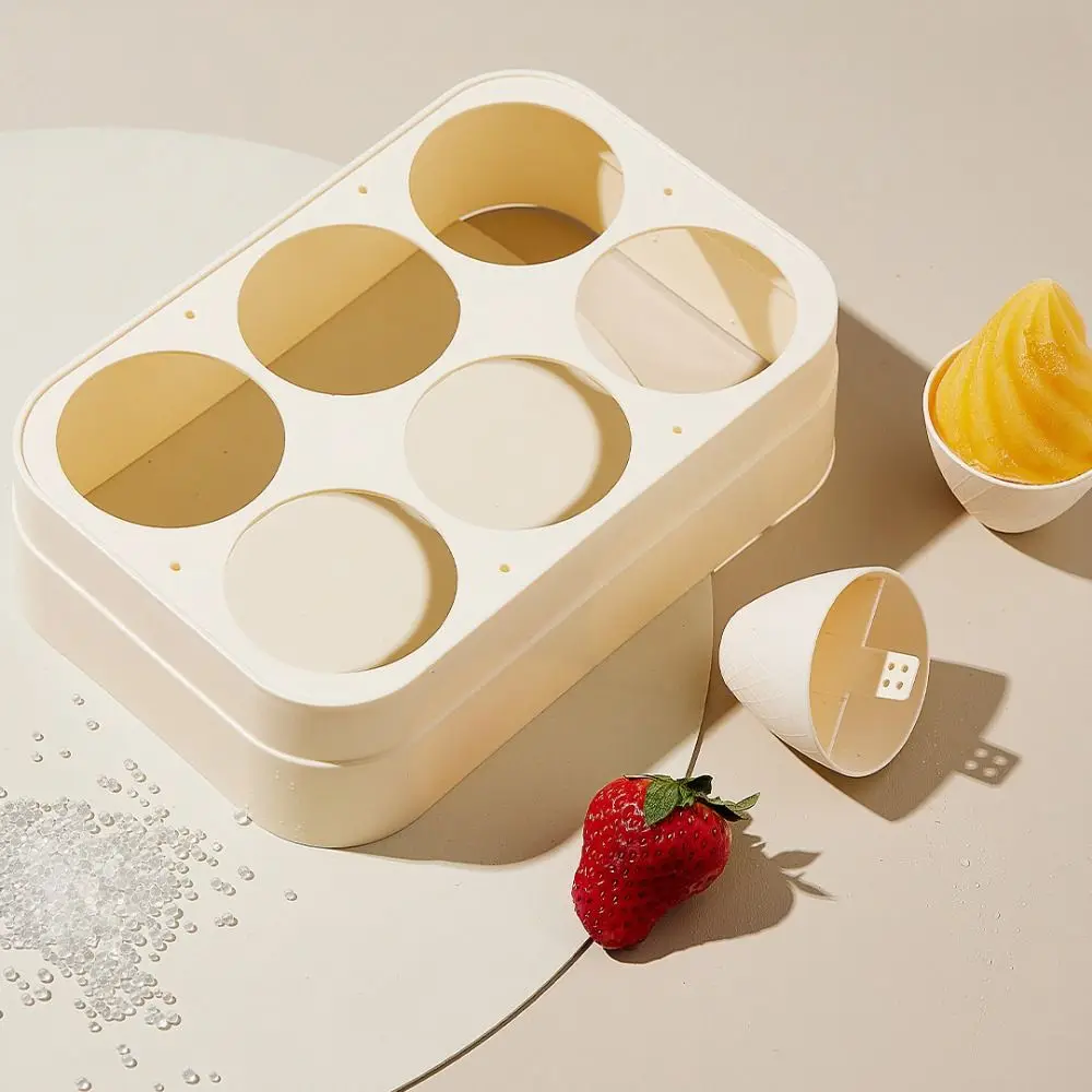 

Ice Stick Ball Mold 6 Cavities Ice Cream Mold Silicone Non-stick Popsicle Molds Homemade Leak Proof Ice Cream Cone Molds Summer