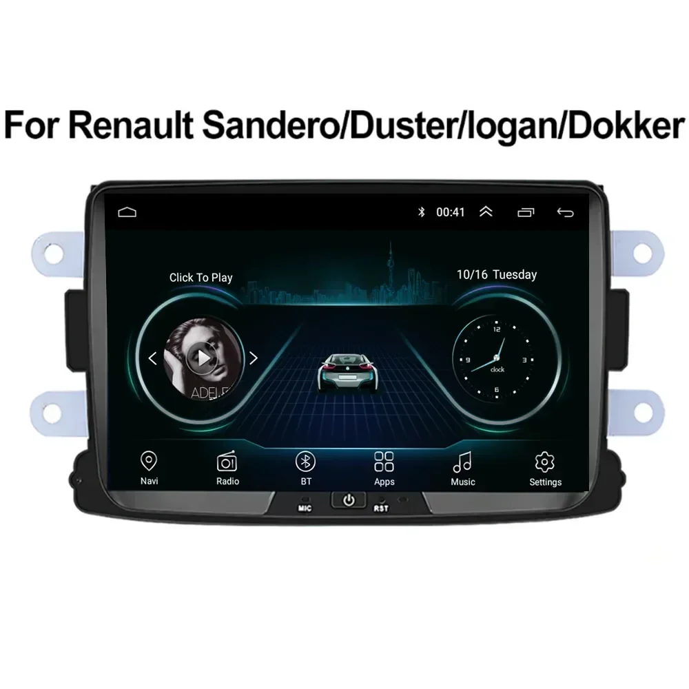 For Dacia Sandero Duster Renault  Android 13 Auto Car Radio Stereo Autoradio 2din Multimedia Video Player Navigation GPS