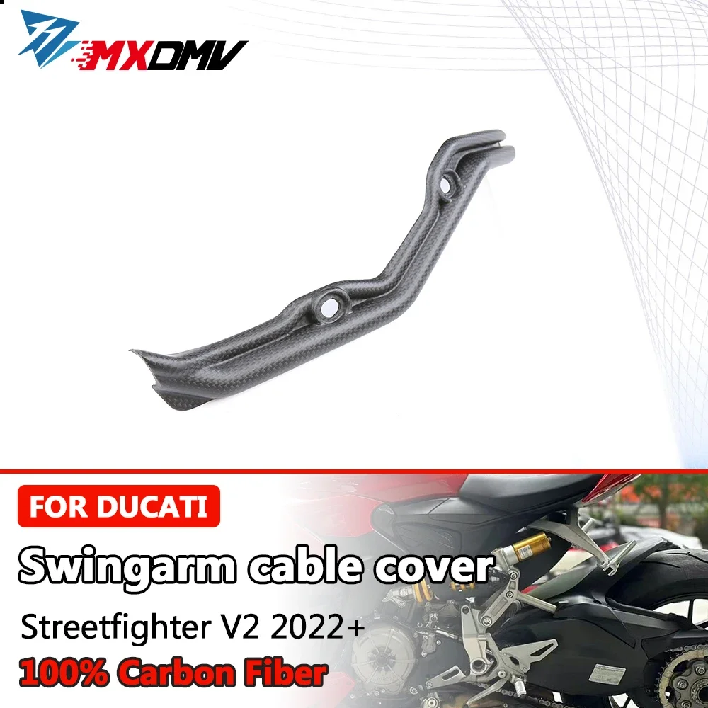 

For DUCATI Panigale V2 Streetfighter V2 2022 2023 2024 100% Carbon Fiber Swingarm Cable Cover Fairing Motorcycle Accessories