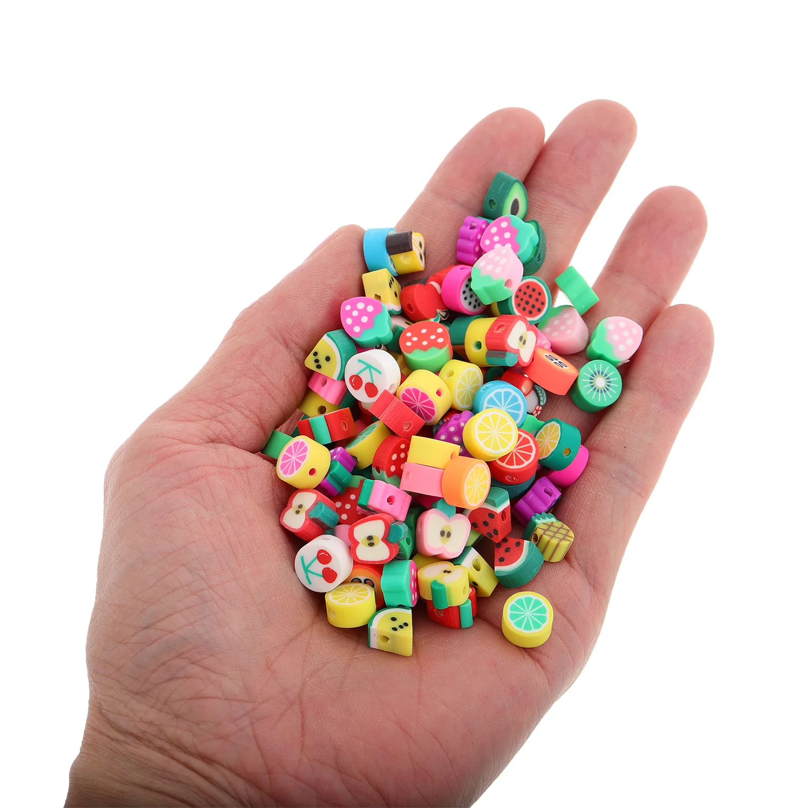 

200Pcs Colorful Fruit Polymer Clay Slices DIY Jewelry Making Beads for Bracelets Necklace Creative Craft Accessories