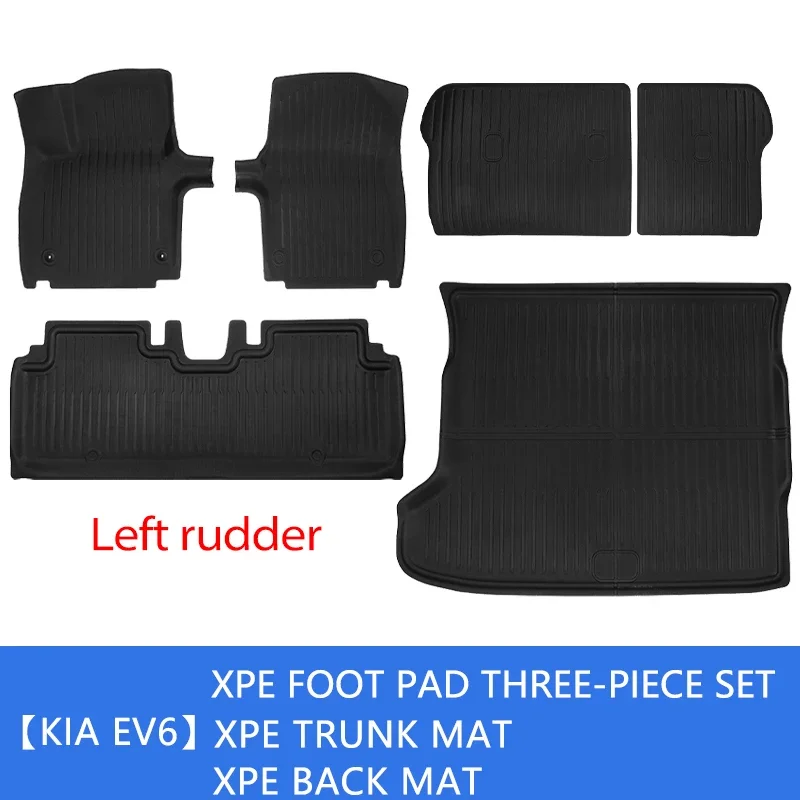 Vloermatten voor Kia EV6 2022 2023 2024 All-Weather Links Rechts Roer RHD LHD Cargo Liner Zware Kofferbak bescherming Rugleuning Mat - afbeelding 1