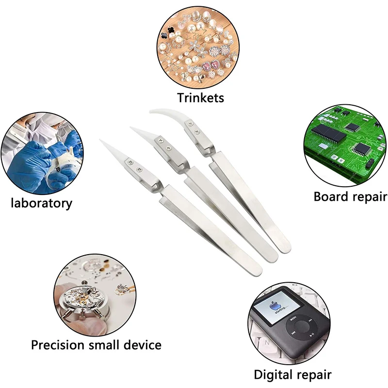 Precision Ceramic Titanium Tweezers Professional Repair Fingerprint Fly Line Phone Motherboard Antimagnetic Electronics Forceps