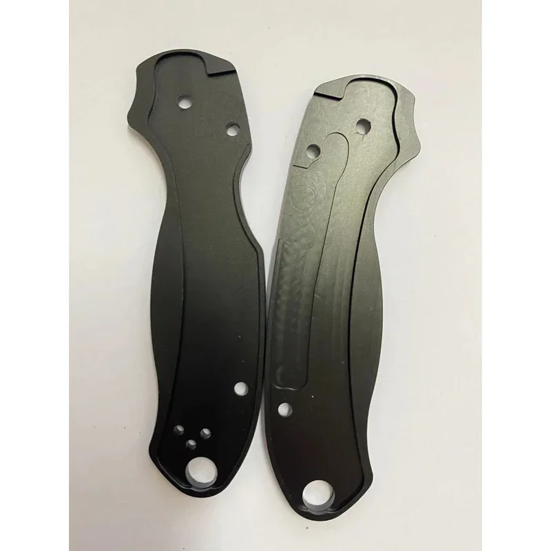 New 1 Pair Black Aluminum Alloy Grip Handle Scales for Spyderco C223 Para3 Knives