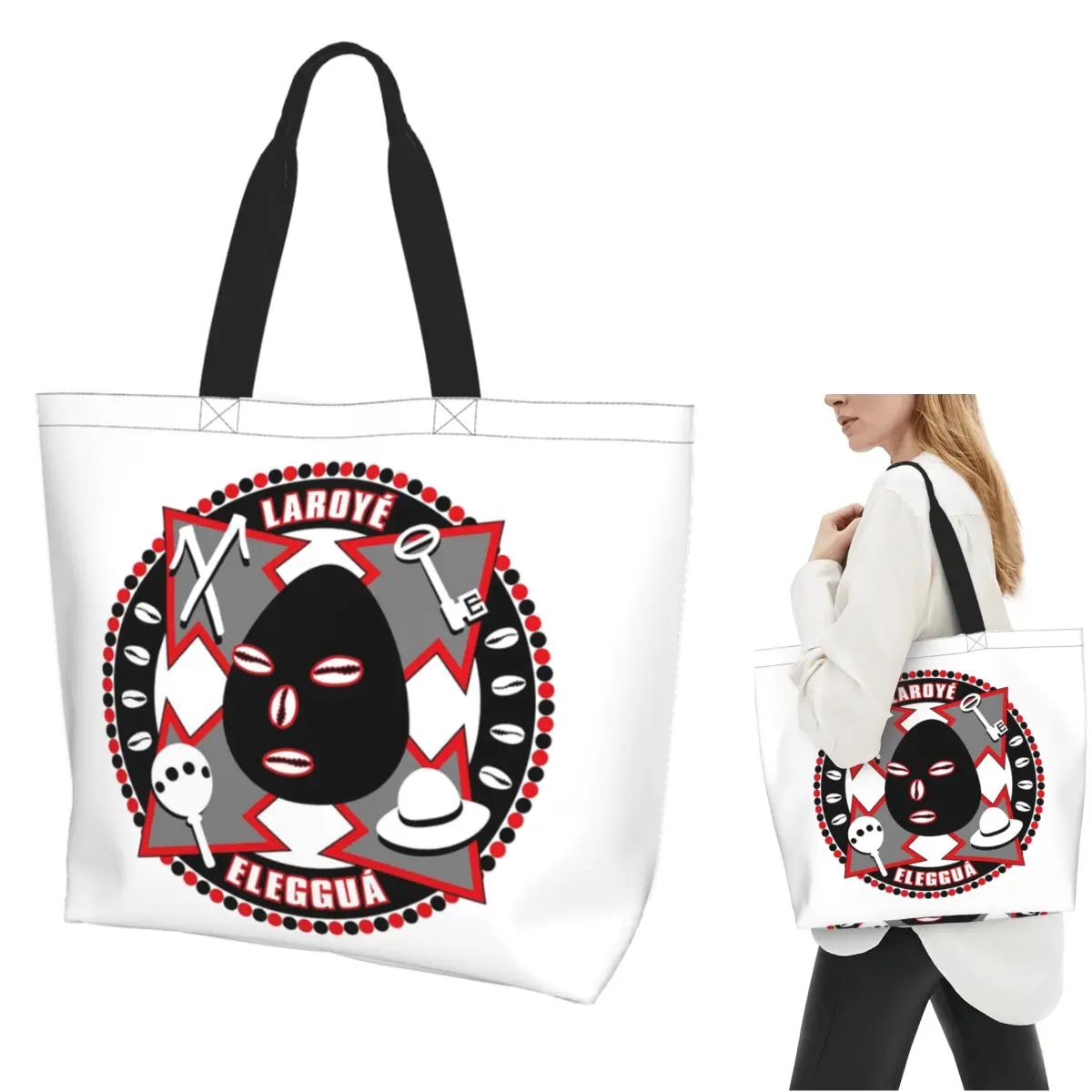

Eleggua The Guardian Shopping Tote Bag Холщовые сумки на плечо большой вместимости Сумка-шоппер для продуктов для женщин