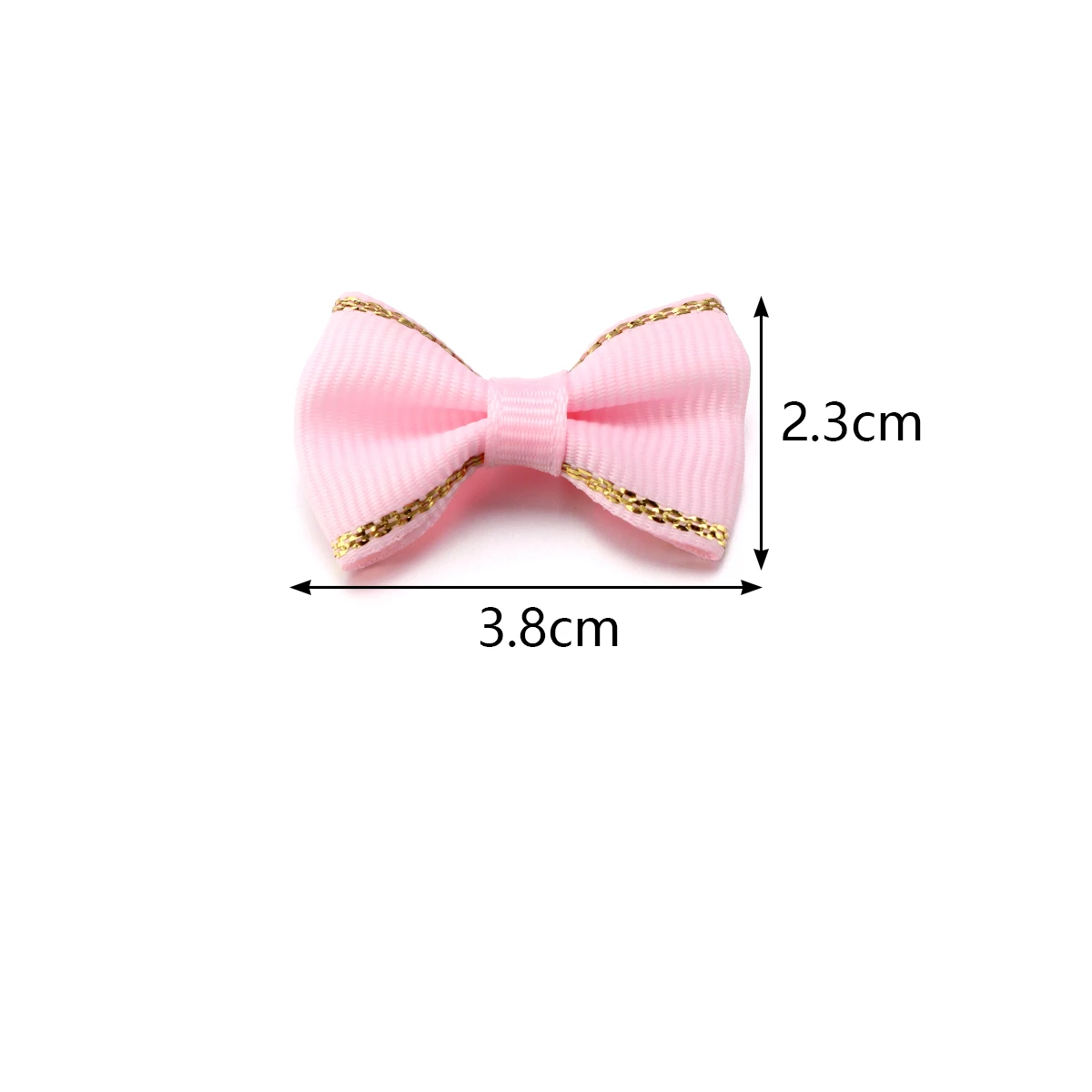 30pcs Mini Satin Ribbon Bows Color Gold Edge Grosgrain Bownots for Handmade DIY Ties Headwear Clothing Decoration Accessories