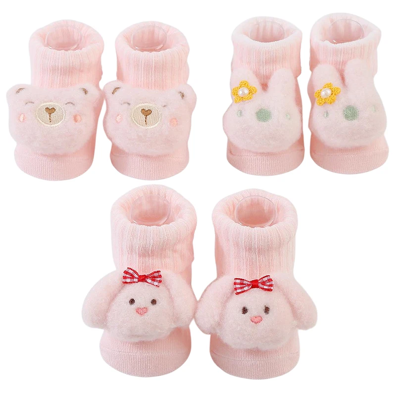 

Baby Socks Newborn Baby Girl Socks 0-6 Months Kids Pure Cotton Animal Design 3D Fadeless Soft Children's Socks for Girls