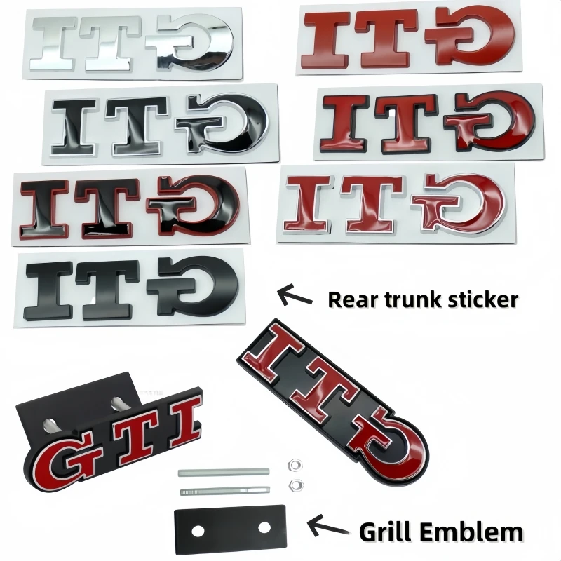 Insignia de Metal 3D para el maletero del coche, 1 piezas, emblema para la parrilla del capó delantero, accesorios para golf GTI mk2 mk3 mk4 mk5 mk6 mk7 mk8 Polo