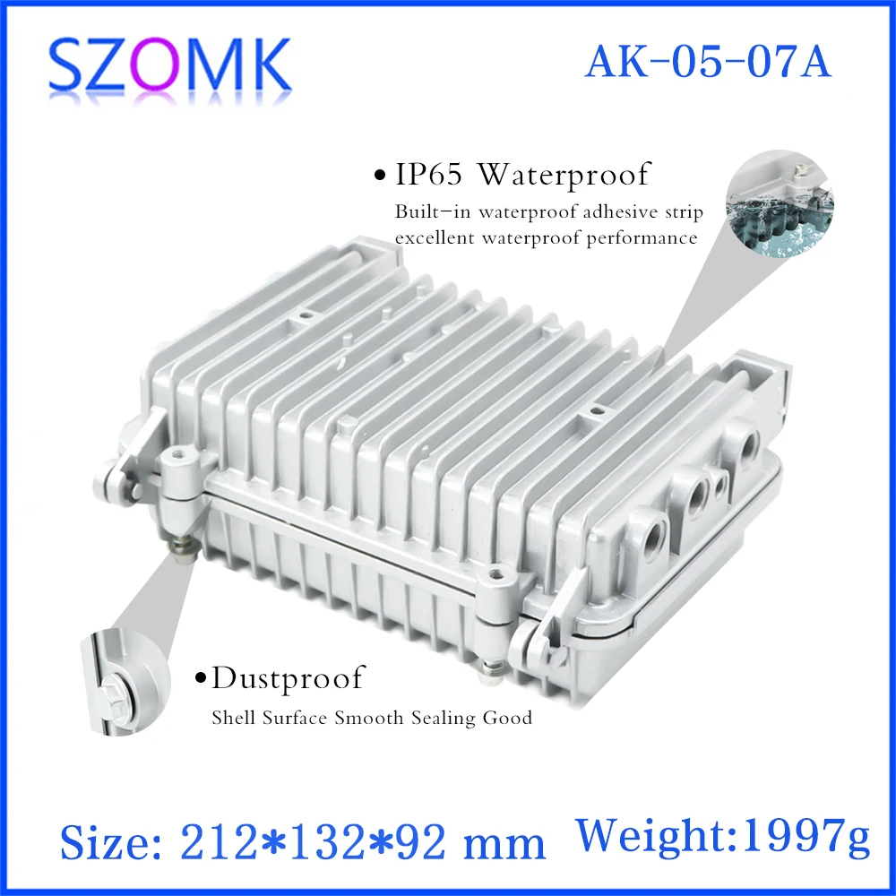 AK-05-07A Base Station Shell Amplifier Shell Portable Aluminum Box 212X132X92mm