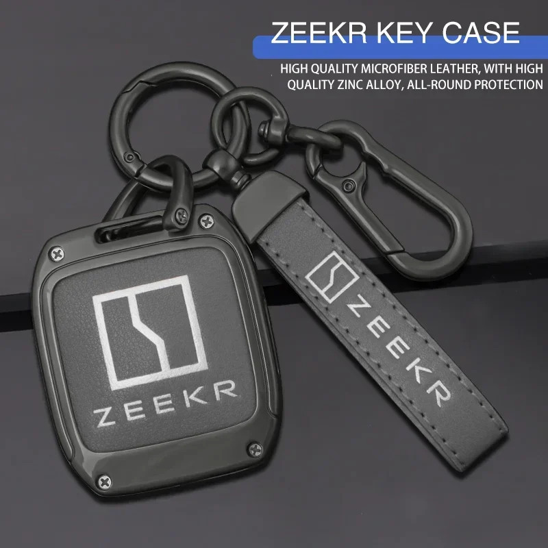 

Zinc alloy leather car smart remote key case case suitable for ZEEKR 001 ZEEKR NFC card car key protection buckle accessories