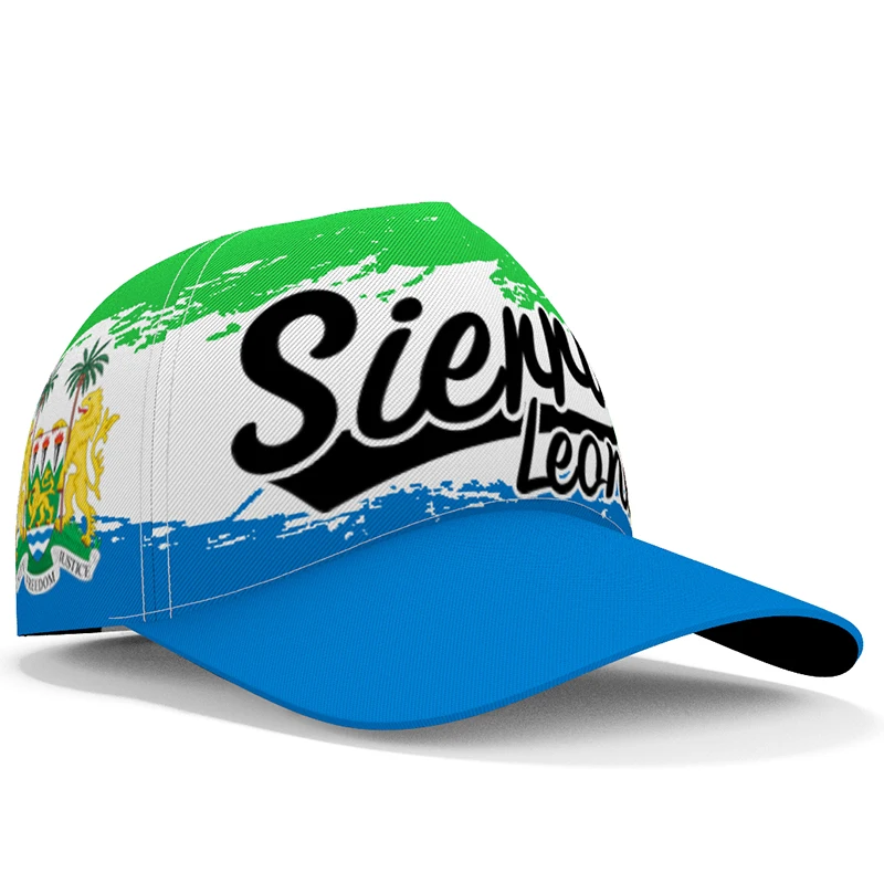 Sierra Leone Youth Hat  DIY Free Custom Made Name Number National Flag Leonean College Print Photo Logo Text Baseball Cap