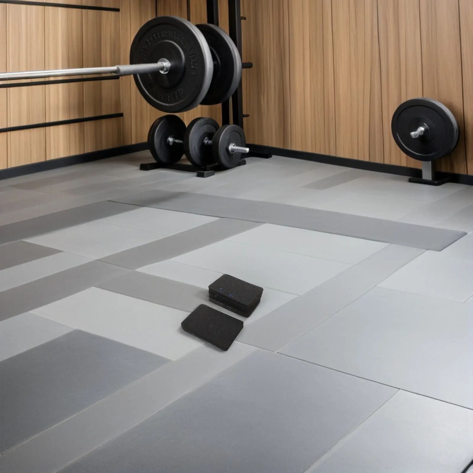 

Комплект из 4-х шумопоглощающих резиновых ковриков для беговой дорожки, усиленная защита пола для фитнес-оборудования и домашнего спортзала, черный/синий