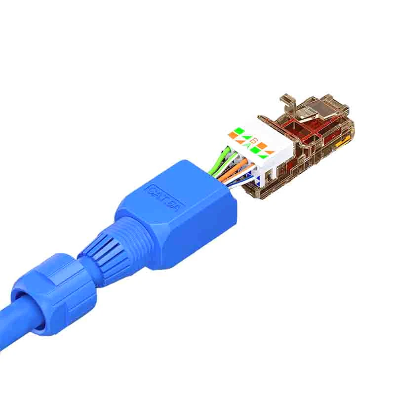 Tool-Free RJ45 Connector Field Termination Plug RJ45 Tool Less Gold Plated Modular Plug Ethernet Reusable Termination Plugs