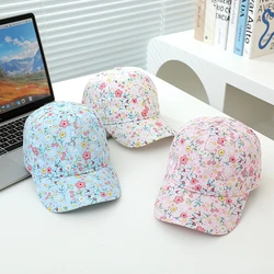 Baby Girls Baseball 2024 Summer School Cartoon Flowers Children Outdoor Kids Caps for 2-8Years Adjustable Sports Hats Cotton