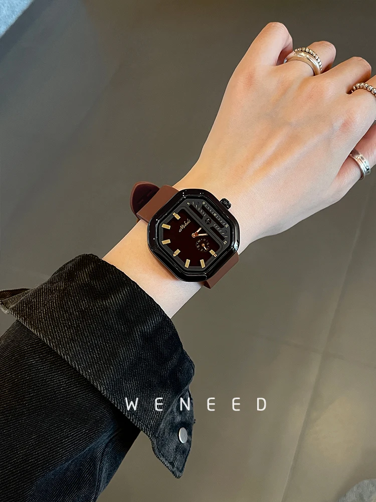 

2025New Large Square Dial Watch for Women Light LuxuryTrendy Personality Fashionable Versatile Women's Watch Gift for Girlfriend