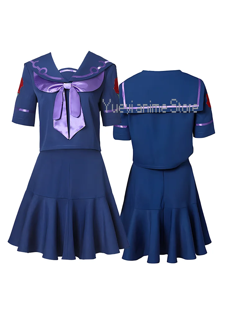 Anime yukako yamagishi Cosplay Costume Sailor suit Dress Halloween Cos-customized