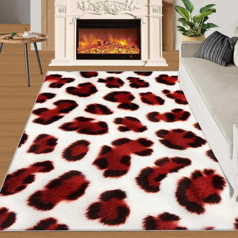 Cute Cartoon Cats and Flowers Area Rug Pink Floral Kitty Print Carpet Non-Slip Indoor Floor Mat for Kids Room Playroom Bedroom