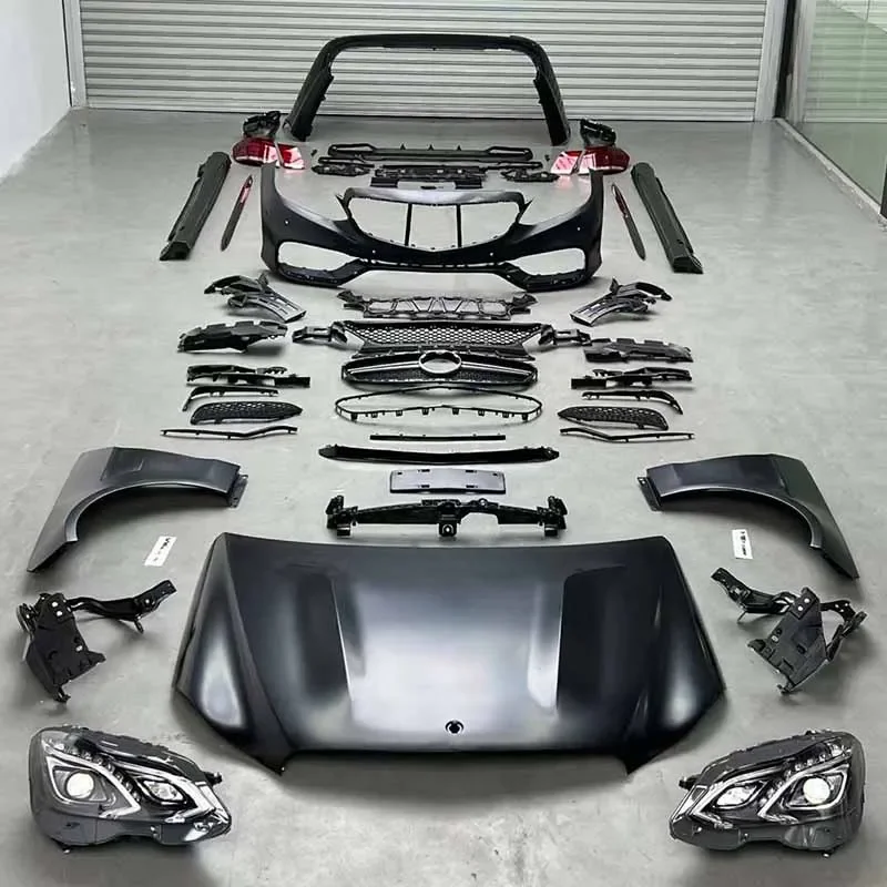 Car Body Kit Front Bumper Rear Bumper Grille for Mercedes benz E Class W212 2010-2013 to 2014 Amg Old to New Headlamp Headlights