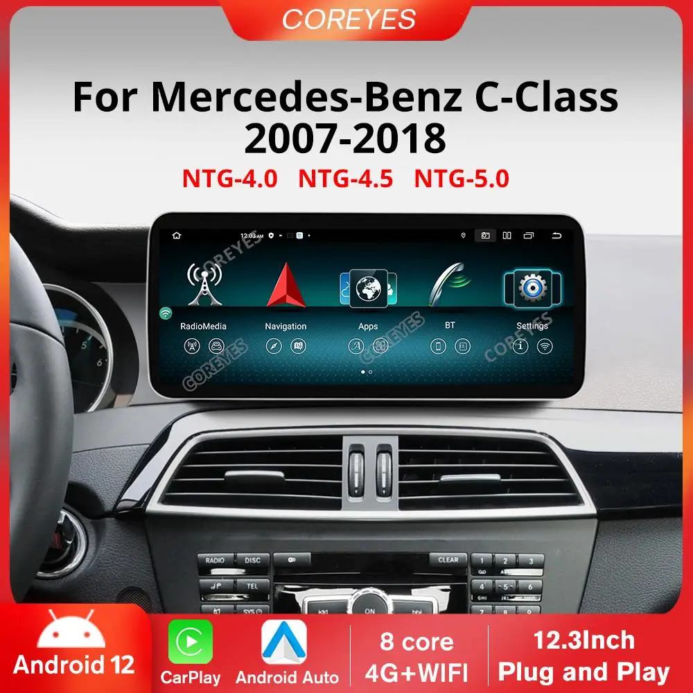 

Автомагнитола COREYES 12,3 дюймов, Android 12,0, для Mercedes Benz W204 W205 X253 2007-2018