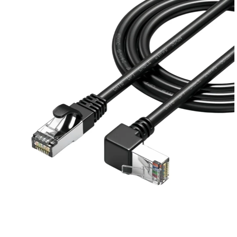 Class 6 Gigabit Elbow Cable 90-degree Crystal Head 5G Shielded Broadband Network Cable Ultra-fine Twisted Pair