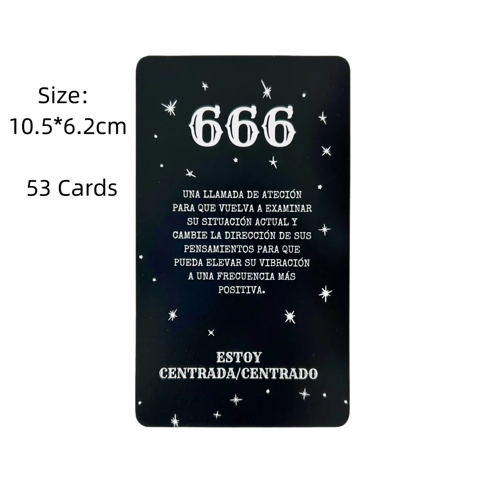 Oráculo En Espa?ol, Mensajes De Número De?ngel, 53 cartas, Números Angelicales Angel Number Messages Tarot Cards Deck Future