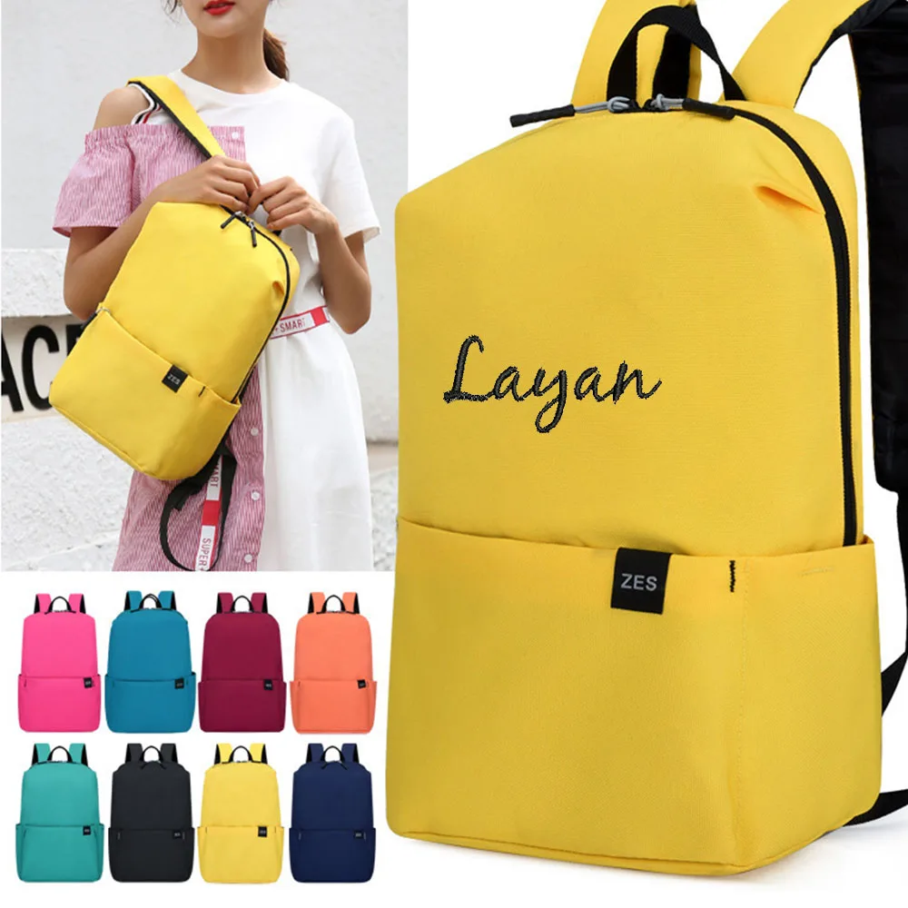 

Customize Backpack Nylon Work Laptop bag Gift bag Business Men School Bag Women Travel Casual Backpack Printing Logo Photo name