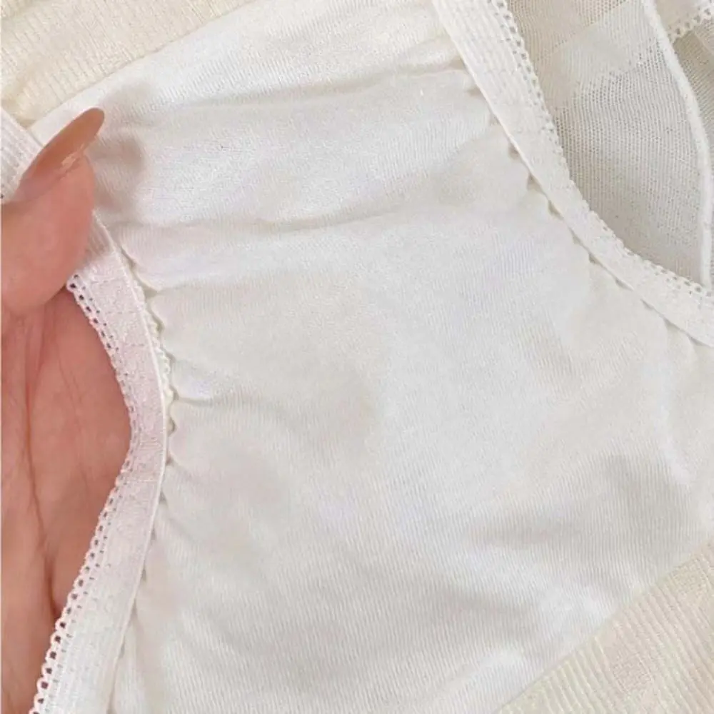 Low Waist Ruffled Lace Briefs Cotton Crotch Sweet Style Mesh Bow Panties Underwear Female Intimates Underpants for Women Gifts