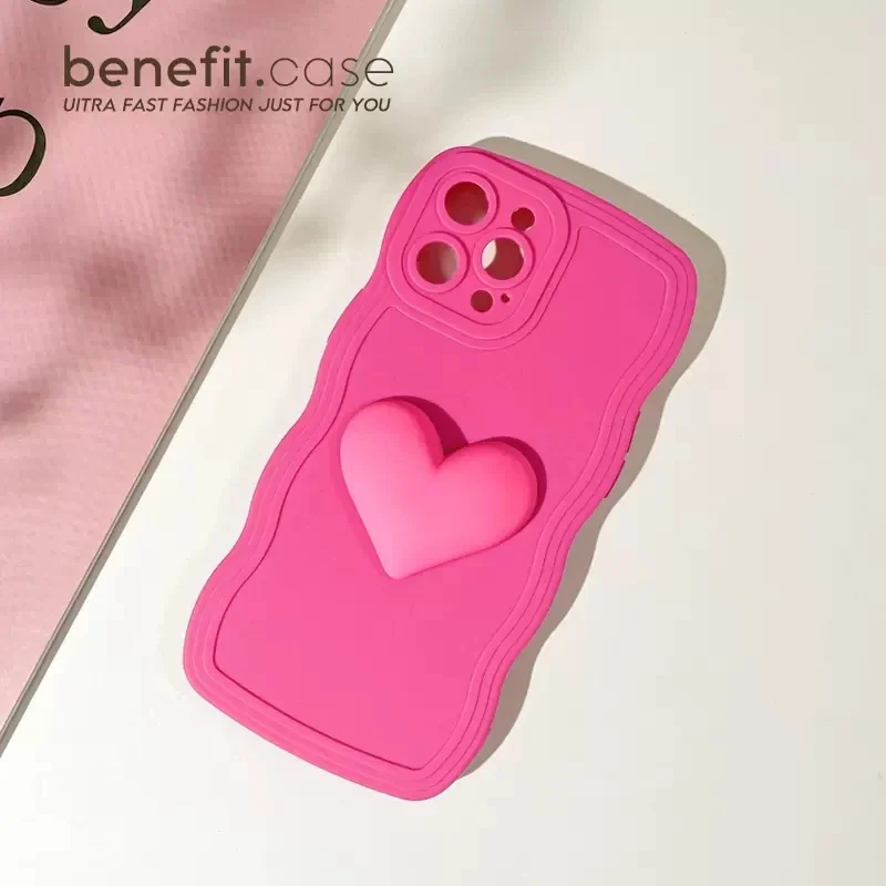 Candy Heart Wave Liquid Silicone Phone Case For Motorola Moto G10 Power G20 G30 G13 G23 G53 G73 5G G72 E22 E22i E13 Soft Cover