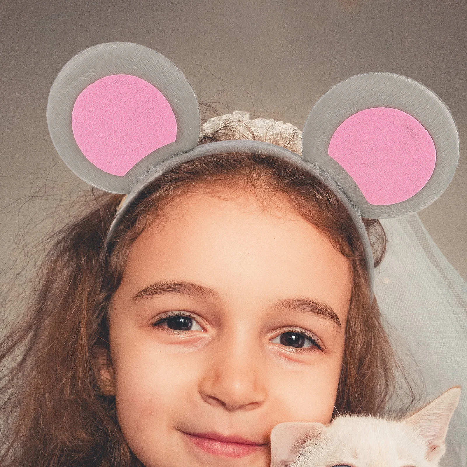 

2 Sets Ears Headband Gray Halloween Dress Up Costumes Costume Accessories Realistic Kids Animal Costumes Dress Up Props