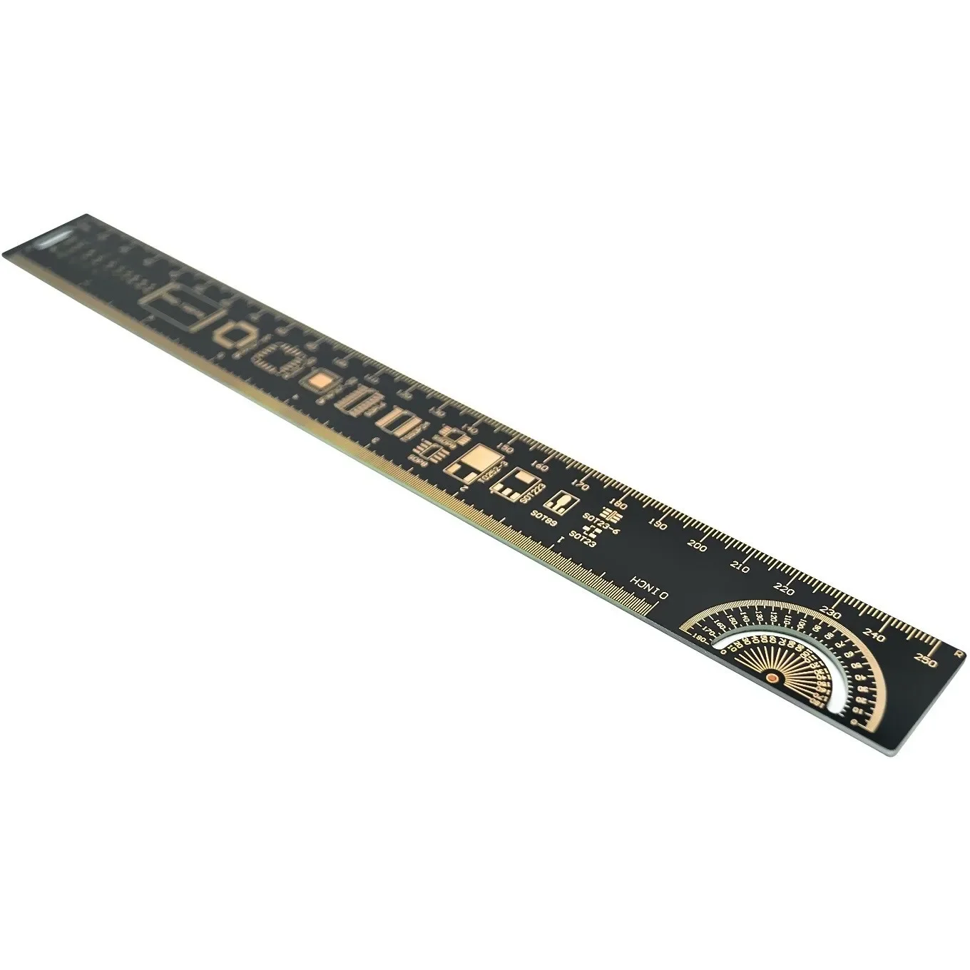 15cm 20cm 25cm 30cm Multifunctional PCB Ruler Measuring Tool Resistor Capacitor Chip IC SMD Diode Transistor Package 180 Degrees