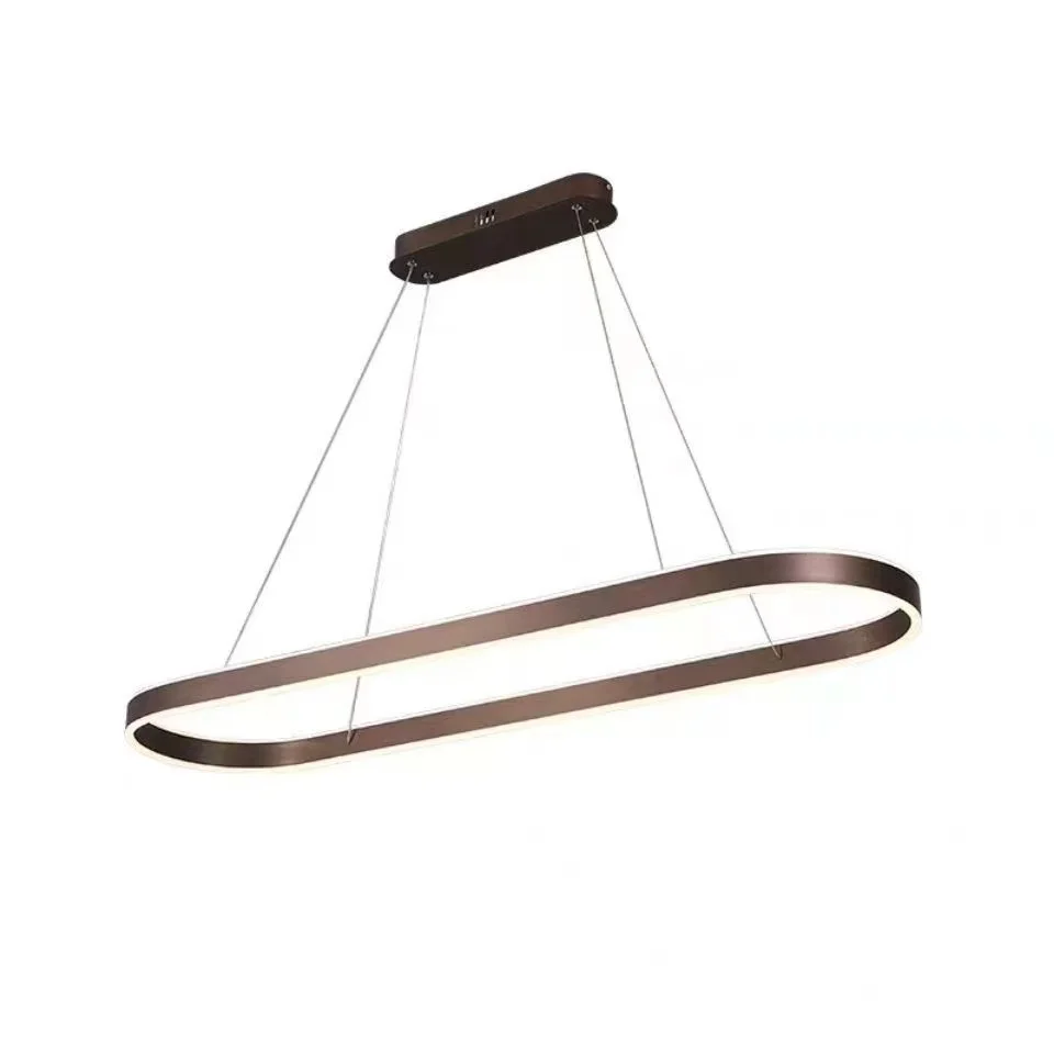

Studio led long strip light oval modern minimalist creative front desk office meeting room bar restaurant chandelier