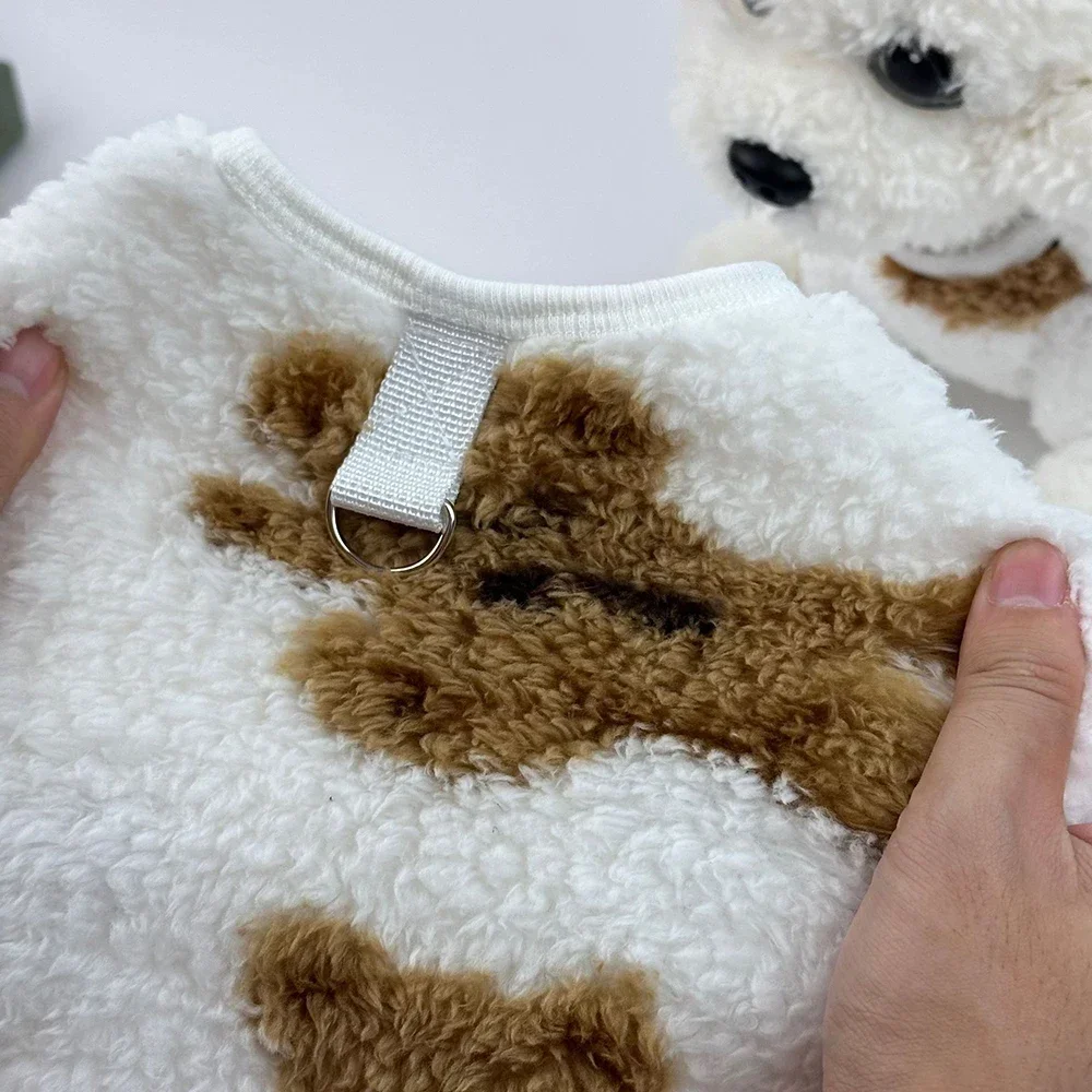 3XL-9XL Dog Sweater for Large Dogs Cute Bear Dog Hoodie Soft Double-Sided Plush Fleece Big Dog Clothes Winter Fuzzy Sleepwear