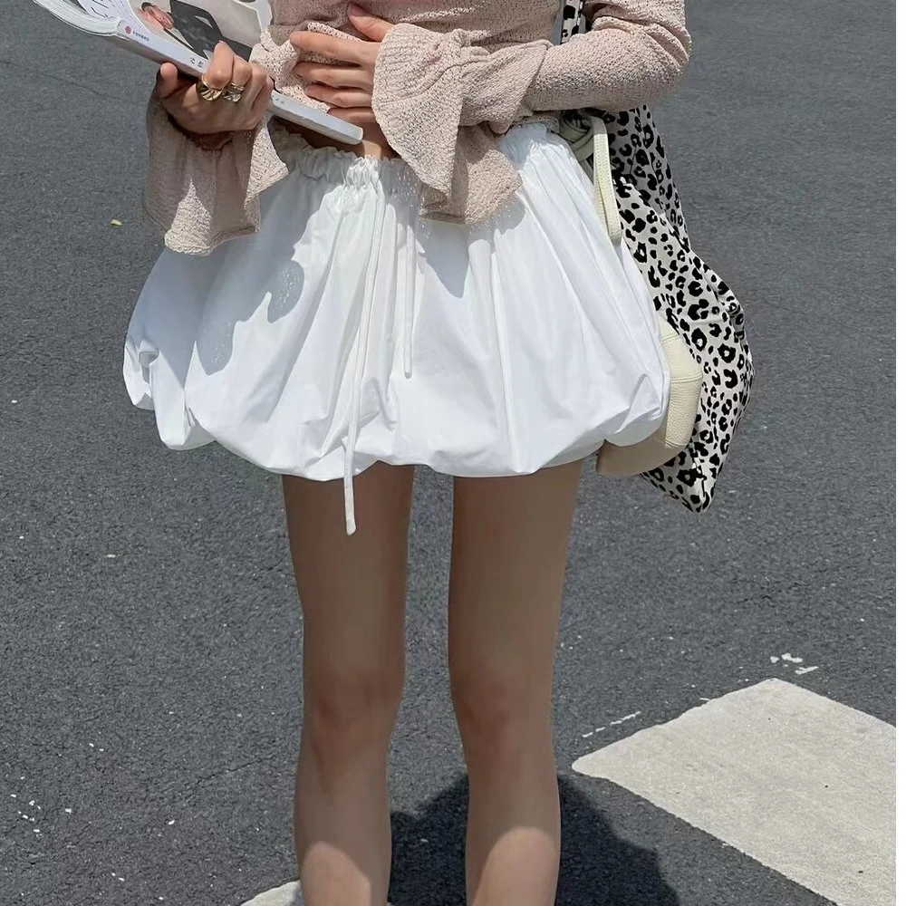 

Модные женские юбка-шорты с высокой талией и цветочным принтом, белые, пышные, утягивающие, А-силуэт, короткие, для повседневной носки